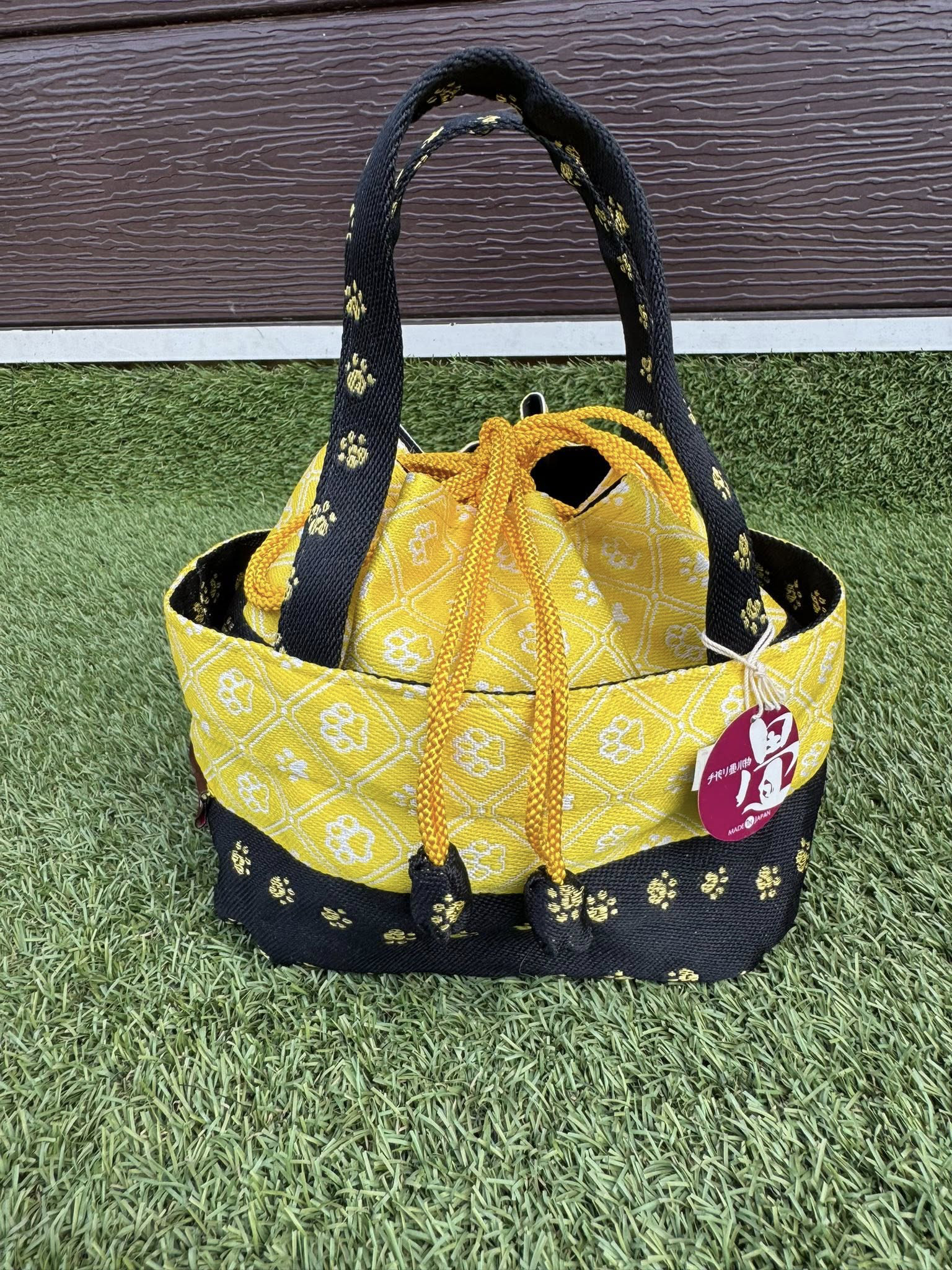 値下げ★浴衣に似合う★D&C PAD 畳縁バッグ　かわいい肉球柄のバッグ