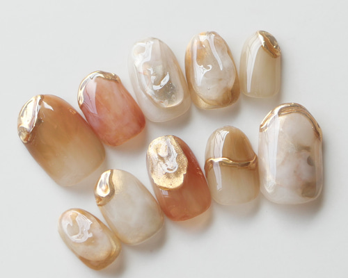 brown ニュアンス ネイルチップ ニュアンスブラウン♡ネイルチップ227 ネイルチップ（つけ爪
