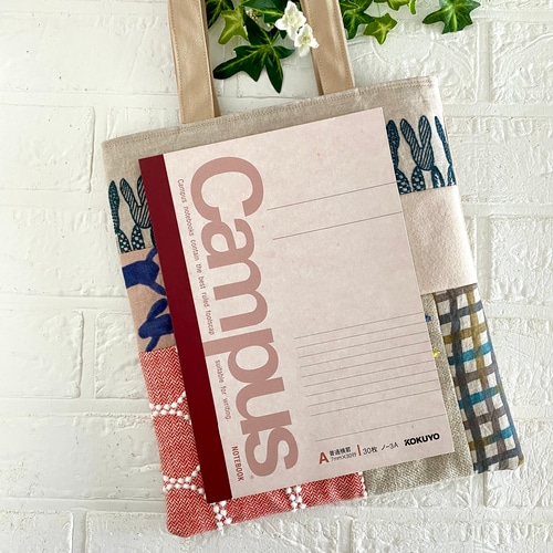 ミナペルホネン パッチワーク バッグ 刺繍 タンバリン うさぎ エコ