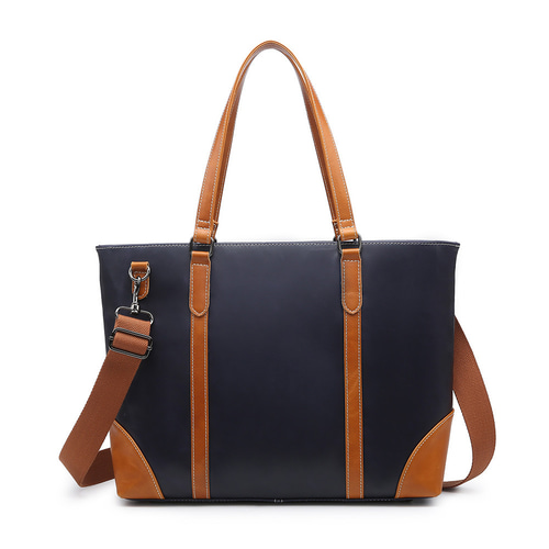 トートバッグ レザー 本革 ネイビー キャメル A4 ビジネストート