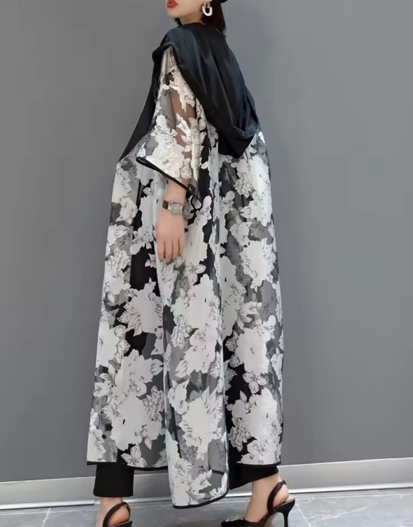 ヨーガンレール 羽織り 総柄 花柄 カーディガン ヨーガンレール 羽織り