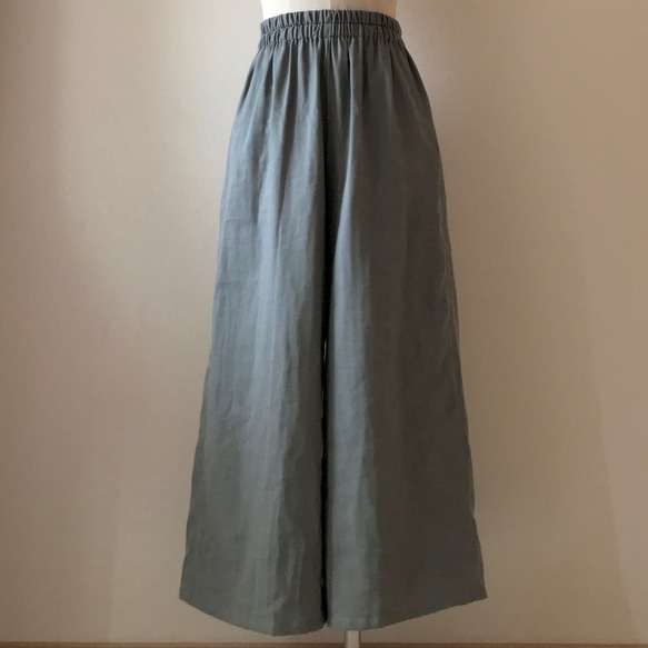 ダブルガーゼ　ワイドパンツ（ミッドグレー）　〜ふわふわ柔らか　国産ガーゼ・綿100%〜 2枚目の画像