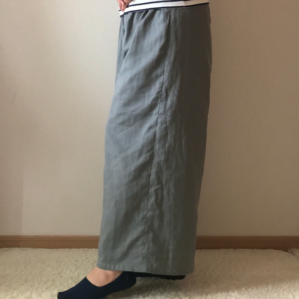 ダブルガーゼ　ワイドパンツ（ミッドグレー）　〜ふわふわ柔らか　国産ガーゼ・綿100%〜 8枚目の画像