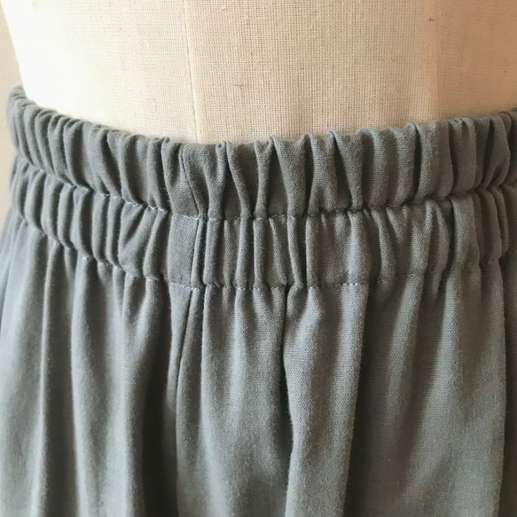 ダブルガーゼ　ワイドパンツ（ミッドグレー）　〜ふわふわ柔らか　国産ガーゼ・綿100%〜 5枚目の画像