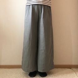 ダブルガーゼ　ワイドパンツ（ミッドグレー）　〜ふわふわ柔らか　国産ガーゼ・綿100%〜 6枚目の画像