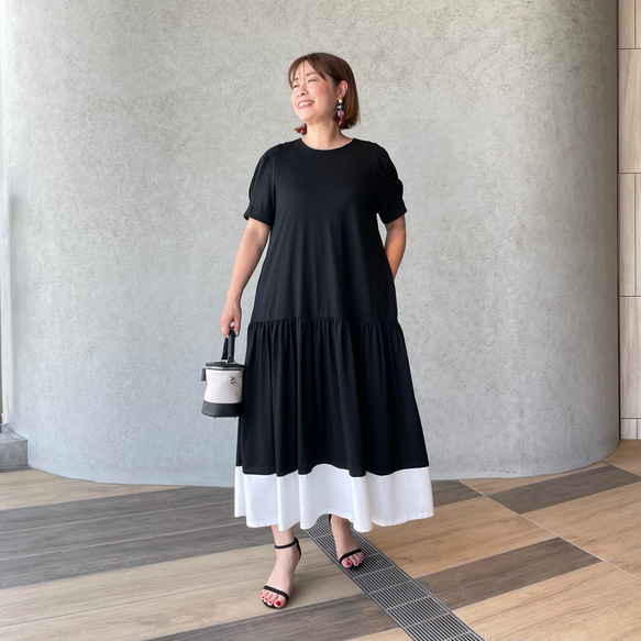 美品 Keep my closet 前後で着用可 パールボタン ロングワンピース