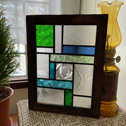 ステンドグラス パネル 大正ロマン 和モダン 格子戸 その他