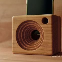 つみきコンポ風スピーカー【Bluetoothスピーカー】 スマホスタンド