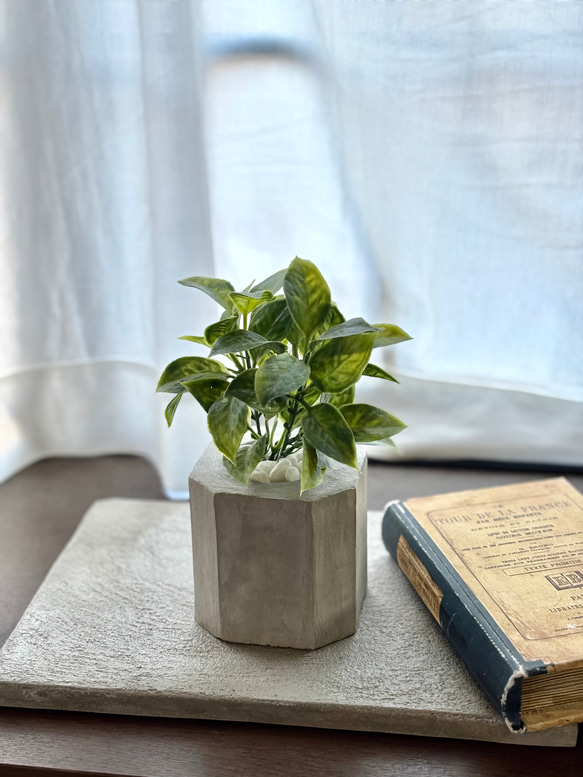 モルタル造形 石造りオーナメント フェイクグリーン付き モルタル造形