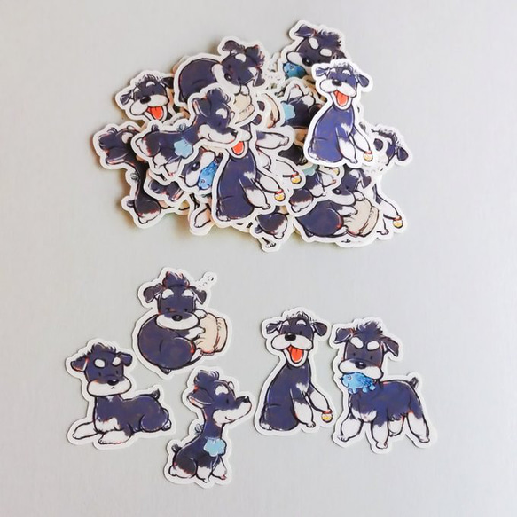 シュナウザーフレークシール：super cuteboy【moja工房×CODILHA。】 1枚目の画像