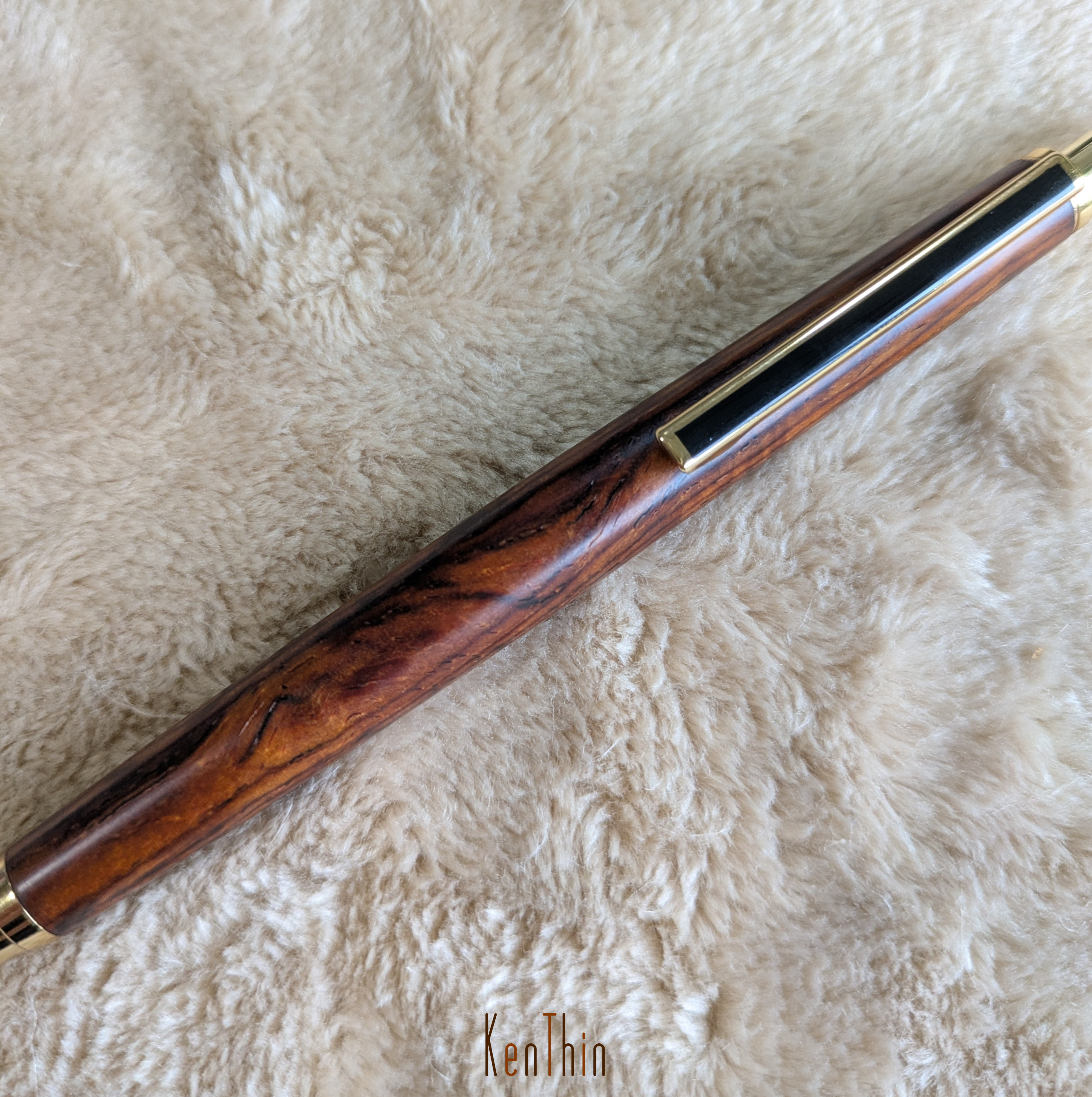 ▪️スリムライン銘木シャープペンシル▪️ ココボロローズウッド 杢 ノック式　··・送料無料・··