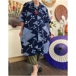 大島紬の着物からの前開きロングベスト 着物リメイク ベスト