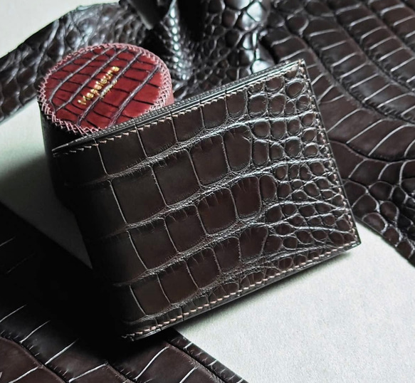 ワニ革使用2つ折り財布 手縫い商品 二つ折り財布 TOKYO BESPOKE