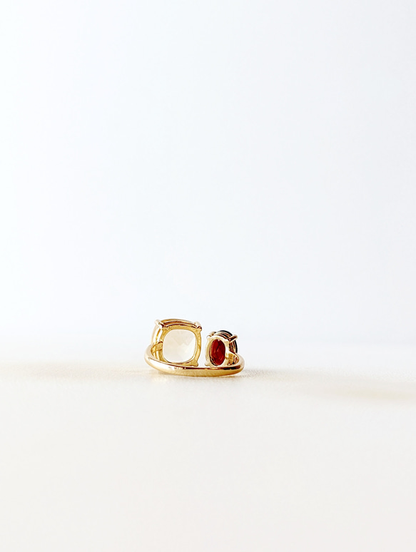 シトリン　リング　ガーネット　リング　天然石　リング　天然石　指輪　フリーサイズリング　誕生石　ギフト　石　可愛い 5枚目の画像