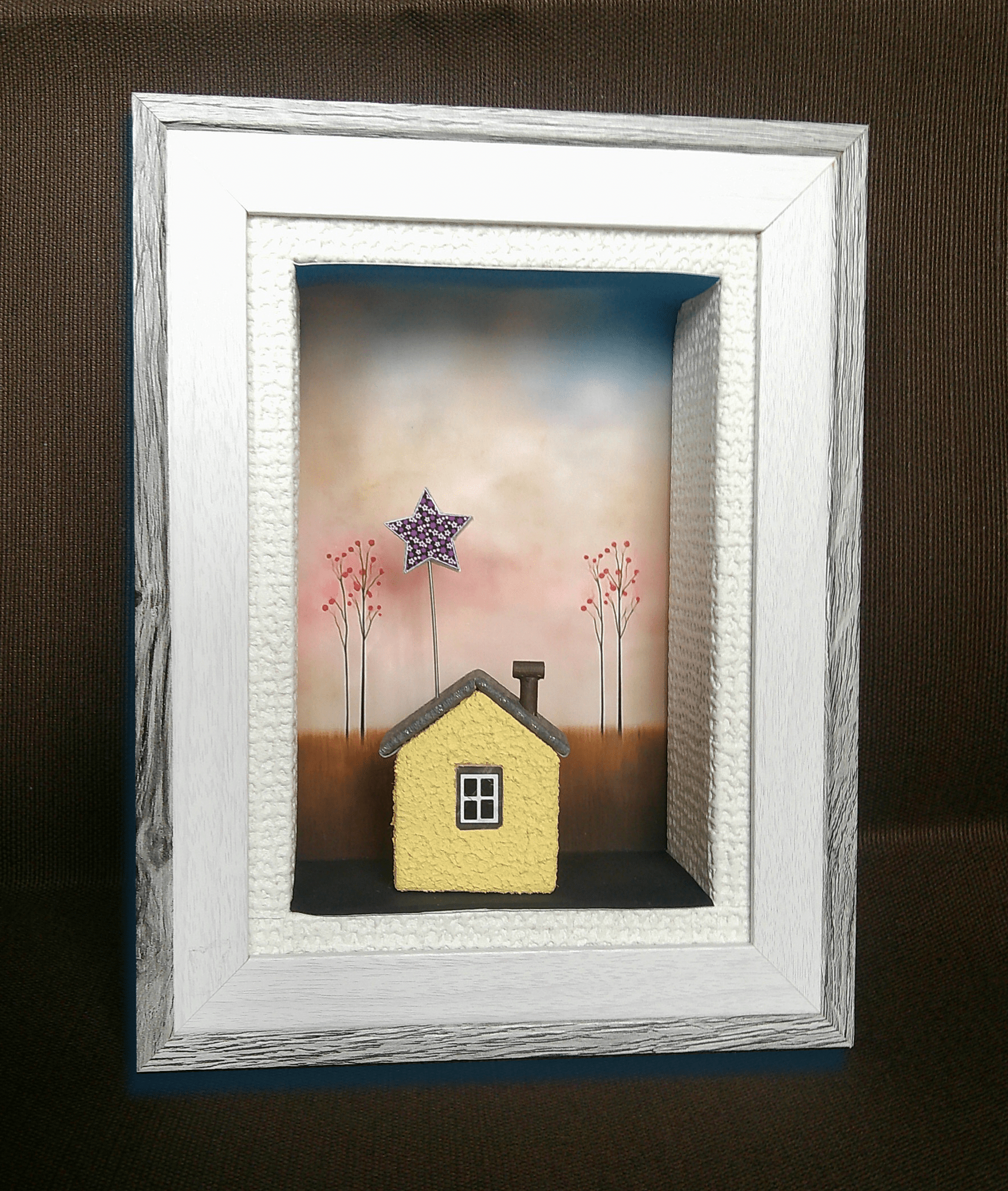 アクセサリーボックス　創作額縁　ミニハウス　オブジェ　ウォールシェルフ　スマホ入れ