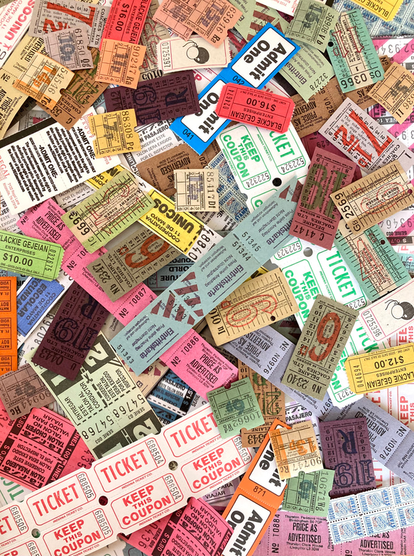 【ヴィンテージ 海外チケット詰め合わせ 70枚】イギリス、ドイツ、アメリカ、アルゼンチン、ウクライナ等 1枚目の画像