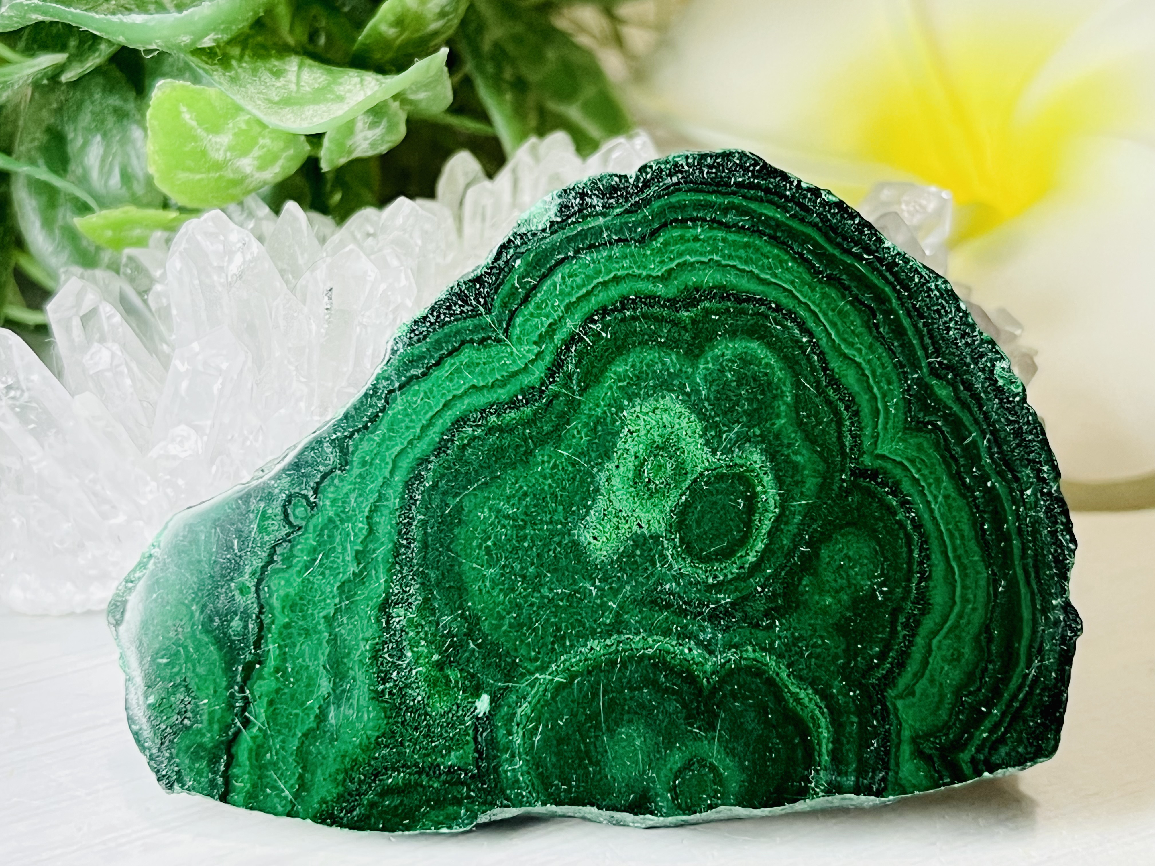 マラカイト　孔雀石　プレート　原石　ポリッシュ　磨き