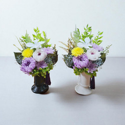 《仏花》プリザーブドフラワー/花器の色選択可能/一対購入可能/クリアケース無料/4つの特典 11枚目の画像