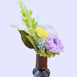 《仏花》プリザーブドフラワー/花器の色選択可能/一対購入可能/クリアケース無料/4つの特典 10枚目の画像