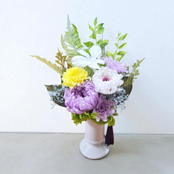 《仏花》プリザーブドフラワー/花器の色選択可能/一対購入可能/クリアケース無料/4つの特典 14枚目の画像