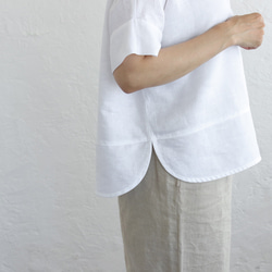 大人のTシャツに。リネンのワイドプルオーバーブラウス（ホワイト）TP34. 10枚目の画像