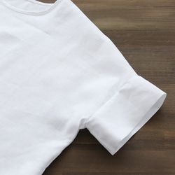 大人のTシャツに。リネンのワイドプルオーバーブラウス（ホワイト）TP34. 15枚目の画像