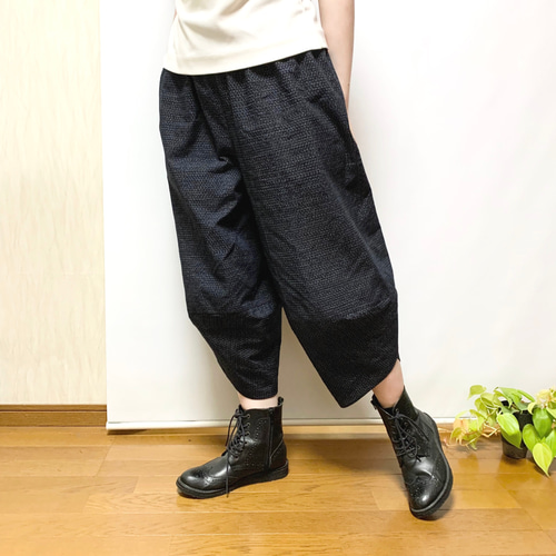 着物リメイク　絣サルエルパンツ 木綿絣 サルエルパンツ＋ストール 着物リメイク｜Yahoo!フリマ
