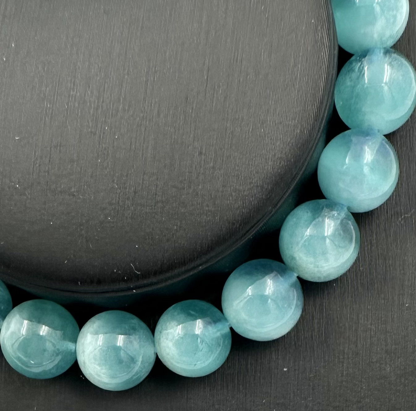 (01217)(1点のみ)アクアマリン　【9mm】ブルーグリーン　スノーアクアマリン　天然石　天然石ブレスレット 5,184円