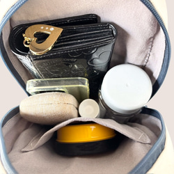 長財布ok⭐︎空色＋生成り帆布の猫boxerボディバッグ 13枚目の画像