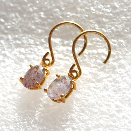 ピアス☆ブラッドショットアイオライト 1粒ピアス_220716 ピアス