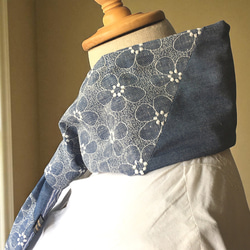 大人のクールマフラー◆リネン刺繍生地＆リップル生地◇数量限定 3枚目の画像