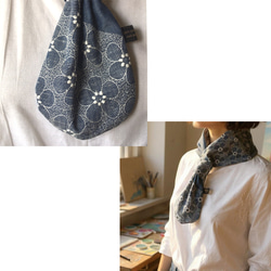 大人のクールマフラー◆リネン刺繍生地＆リップル生地◇数量限定 5枚目の画像
