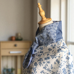 大人のクールマフラー◆リネン刺繍生地＆リップル生地◇数量限定 6枚目の画像