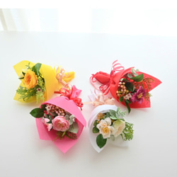 造花のミニ花束【1個からOK】 ミニブーケ  造花の花束 花束 卒業式 結婚式 パーティー  プチギフト No.1 4枚目の画像