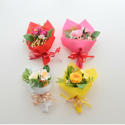 造花のミニ花束【1個からOK】 ミニブーケ  造花の花束 花束 卒業式 結婚式 パーティー  プチギフト No.1 5枚目の画像