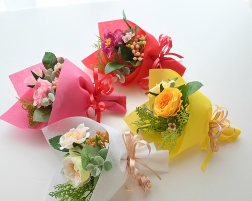 ブーケ　プチギフト　ミニブーケ　枯れない花　卒業　入学　発表会　結婚式　花束 f2d899988292558d3a0a29d6fb3306