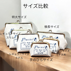 【受注製作】名入れ ライオンのクリニック薬袋&診察券デザイン 手のひらサイズのおくすりがま口 小銭入れ ピルケース 10枚目の画像