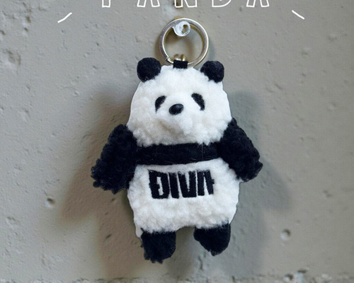ネームタグ キーホルダー パンダ PANDA ぬいぐるみ 名入れ オリジナル