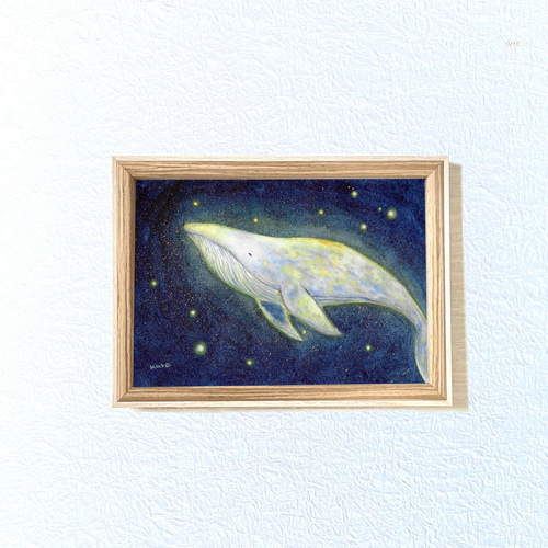 Hiroshi Watanabe クジラの絵画 405/800 暑い夏の日、深海で【クジラ】 絵画 kuro 通販 19556032｜Creema