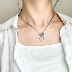 【 ハンマーハート❤︎マンテルネックレス 】つけっぱなし メガネホルダー　ゴールド   シルバー　サージカルステンレス 3枚目の画像