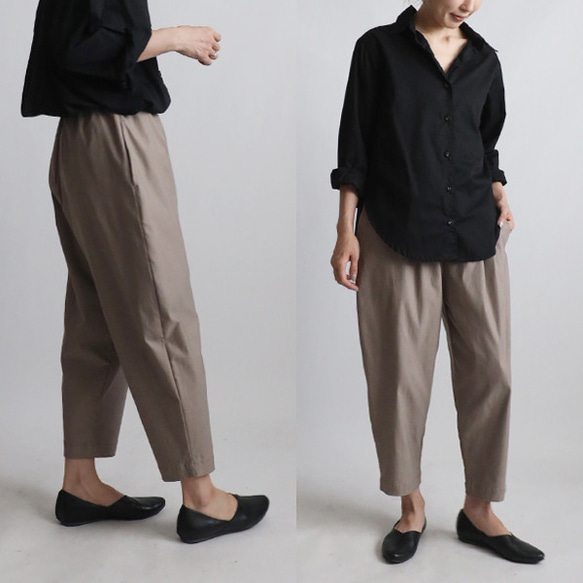 ⁑新作　８８ｃｍ　斜横ぐーんと伸びる伸縮ストレッ　誰にでも似合う定番 パンツ テーパード ペグ ゆったり F37A 5枚目の画像