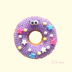Pixie Bitesシリーズ》ポッピングドーナツ ラベンダー ビーズ刺繍