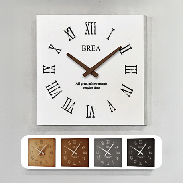 壁掛け時計 スクエア ローマ数字 静音タイプ BREA-1586-7