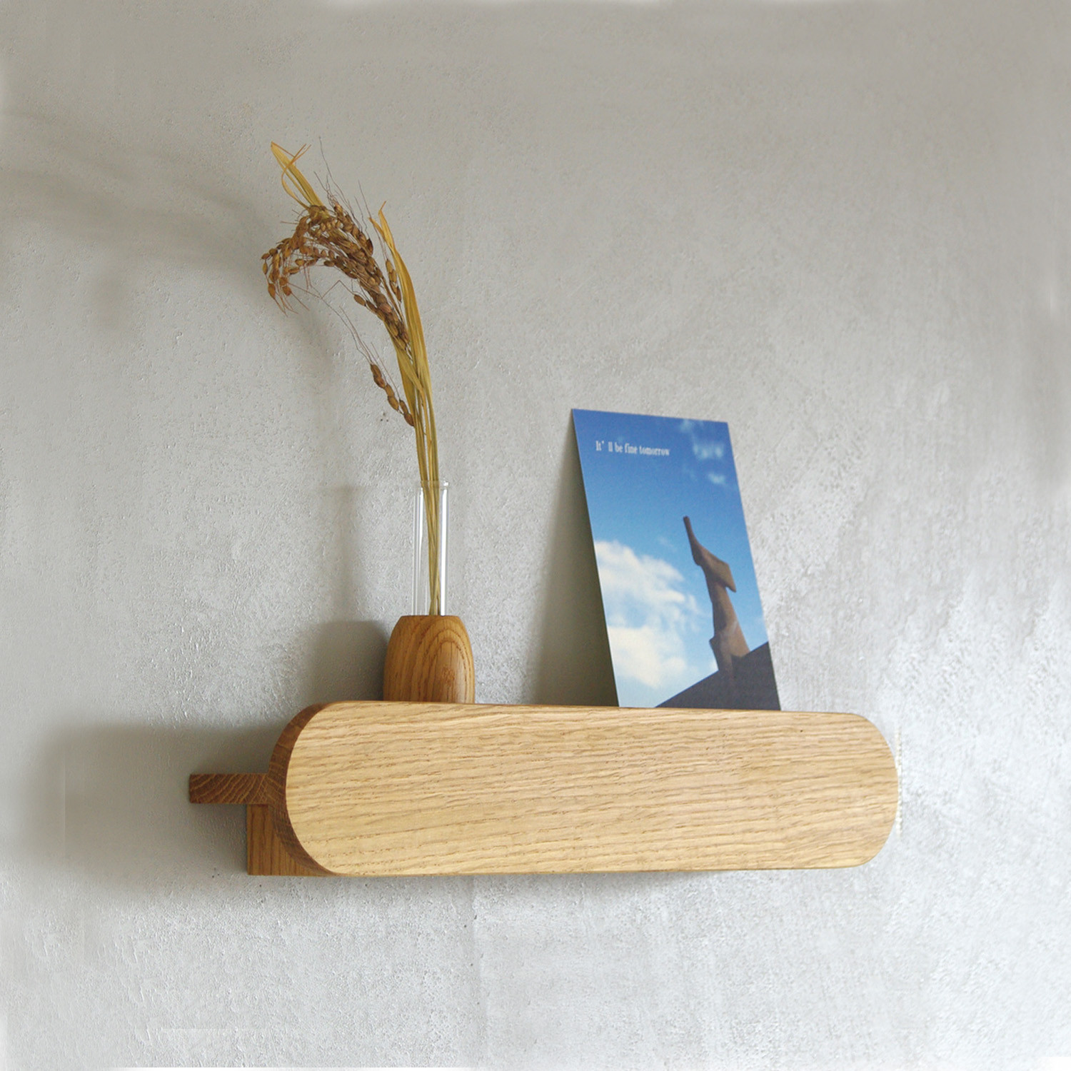 見せて隠せるウォールシェルフ（オーク無垢材 / Sサイズ / 360・720mm）