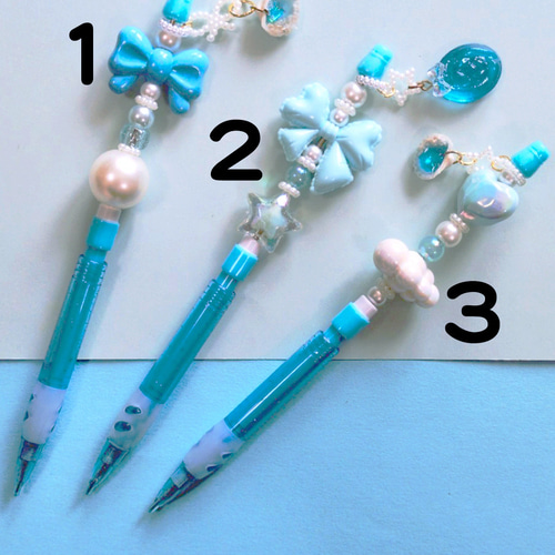 シャーペン・水色】カスタムペン(1本バラ売り) ペン・筆記用具 みみみ