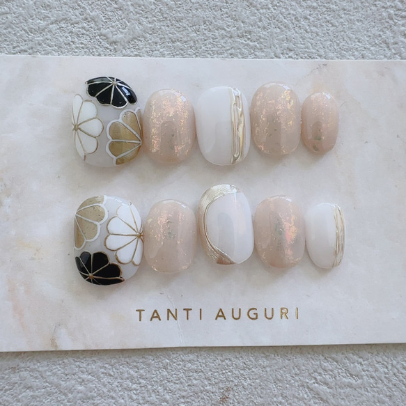 親指菊さん ネイルチップ エヌマケ 和風 着物用 前撮り 短め 小さめ 短い 小さい 成人式 振袖 和装結婚式 和柄 爪 1枚目の画像