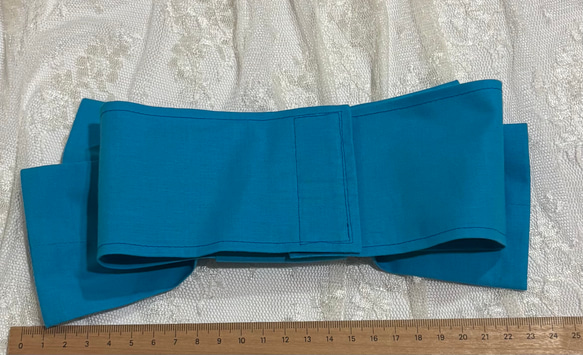 【受注製作】ワンちゃんの浴衣　カエル柄ブルー 5枚目の画像