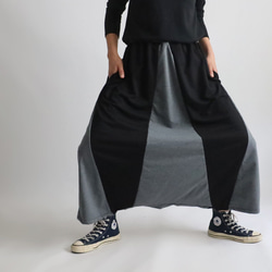 ⁑（送料無料）新作　夏２０２５　９０cm　裏パイル スウェット　愉快なパッチワーク　サルエル　パンツ　ゆったり　Y32C 9枚目の画像