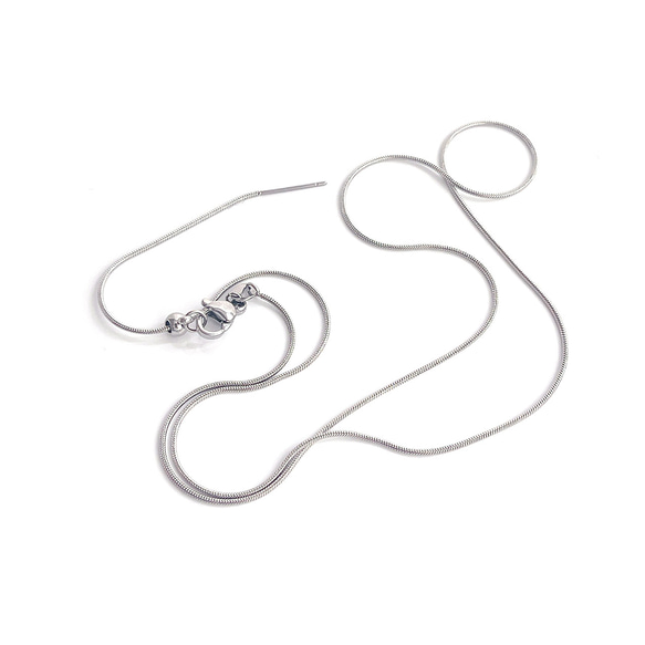 esca34 [1 件] 約 0.9 毫米蛇鏈項鍊，帶有滑球（總長度約 50 公分），由醫用不鏽鋼製成 第5張的照片