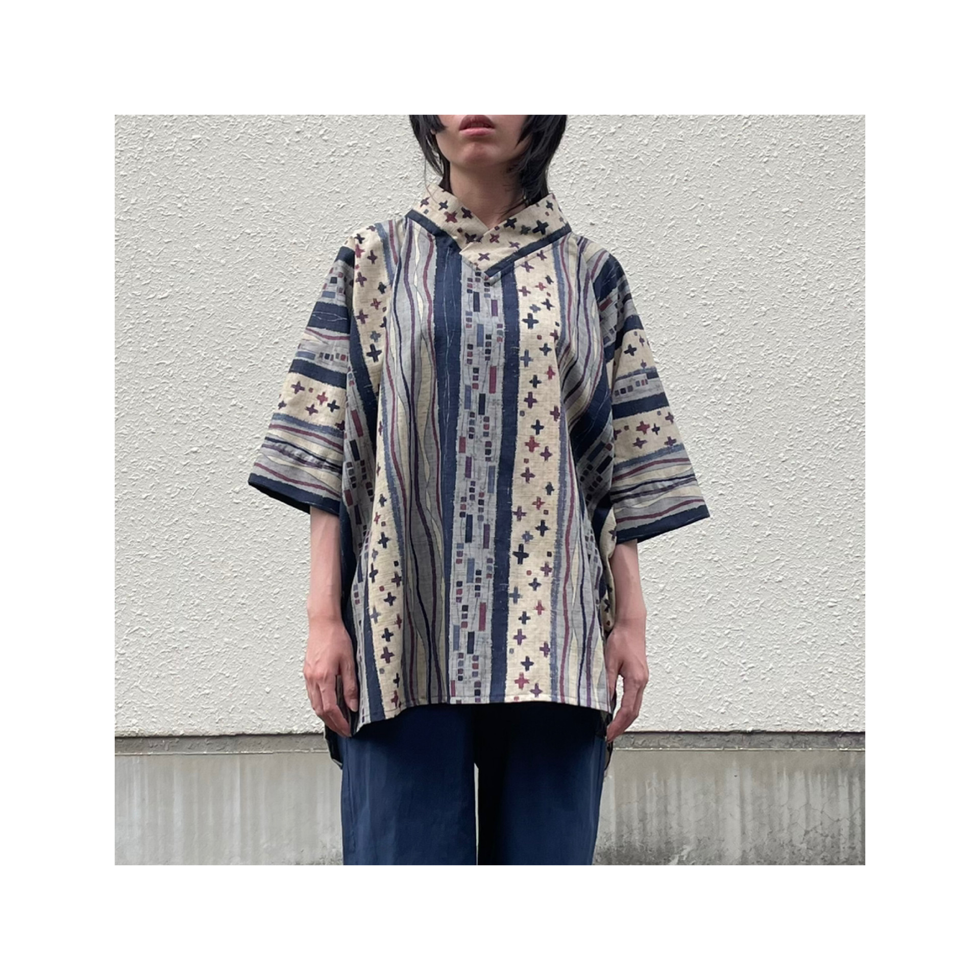 雲土【楽衣】 (RAKUE) シャツ 作務衣 和装 ｵﾘｼﾞﾅﾙ 一点もの 6,336円